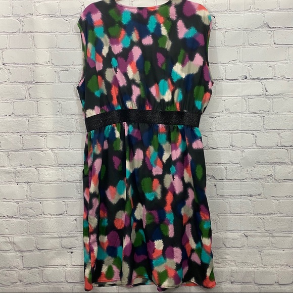 Tea Rose Multi Colored Midi Dress Pockets - Picture 2 of 8